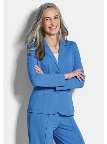 GOLDNER Kurzgröße:  Viskoseblazer mit Reverskragen in blau