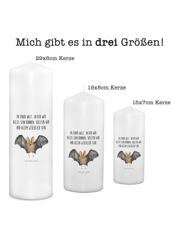 Mr. & Mrs. Panda Stumpenkerze Fledermaus Flügel mit Spruch in Weiß