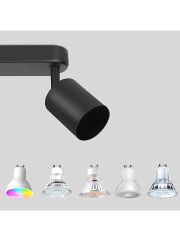 ZMH Deckenleuchte in schwarz 2-flammige GU10 Moderne schwenkbar Flurlampe L 26.5 cm