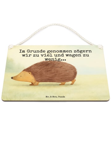 Mr. & Mrs. Panda Schild Igel Herzen Design mit Spruch in Weiß