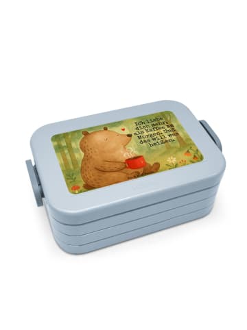 Mr. & Mrs. Panda MEPAL Bentobox Bär Morgenkaffee Design mit Spruch in Blau Pastell