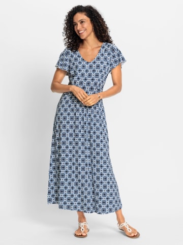 WITT WEIDEN Jersey-Kleid in jeansblau-ecru-bedruckt