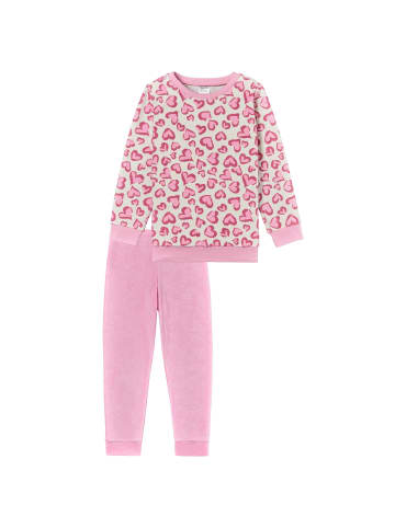 Schiesser Pyjama in Rosa/Weiß