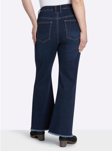 sheego Bootcut-Jeans in blue-stone-washed