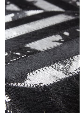 Kayoom Kurzflor Teppich Spark 410 in schwarz - silber - rechteckig