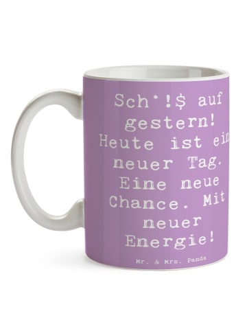 Mr. & Mrs. Panda Becher Spruch Selbstzweifel Neuanfang mit Spruch in Lavendeltraum