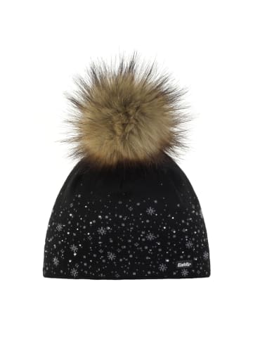 Eisbär Rana Lux Crystal Mütze mit Bommel in Schwarz