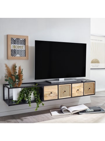 KADIMA DESIGN Lowboard Hängend Mango Massivholz / Metall 150x25x35 cm TV-Schrank