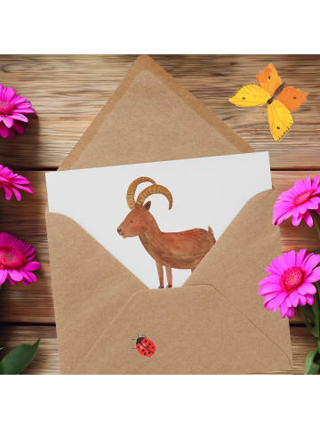 Mr. & Mrs. Panda Klappkarte Steinbock Entschlossen mit Spruch in Weiß