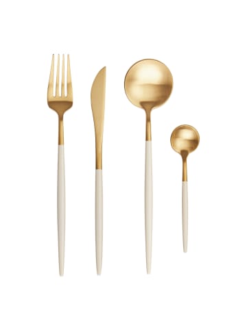 Butlers Butlers Besteck-Set STILETTO 4-tlg. in Weiß / Gold