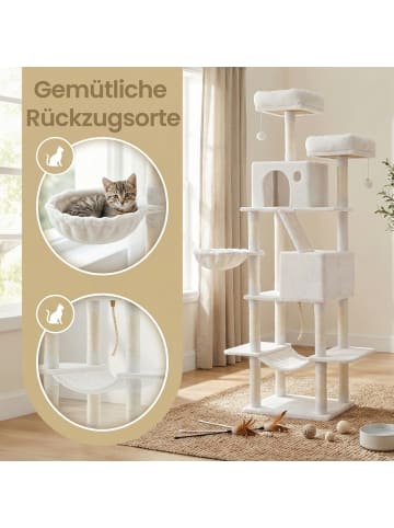 Feandrea Katzenbaum Clawfy in Weiß - (B)48.5 x (H)203.5 x (T)59 cm