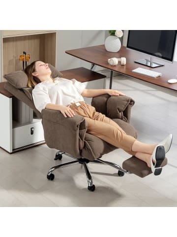 HOMCOM Bürostuhl-80L x 80B x 106-114H cm-Braun