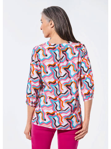 GOLDNER Mit Allover-Print in Tunikaform, 3/4-Ärmeln in weiß / gemustert