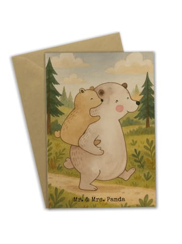 Mr. & Mrs. Panda Klappkarte Papa Bär Design ohne Spruch in Weiß