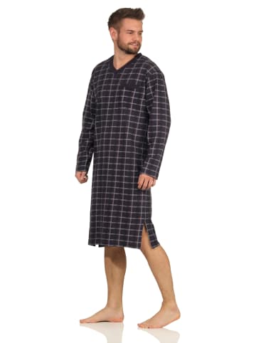 NORMANN Nachthemd langarm kariert - 60222 in marine