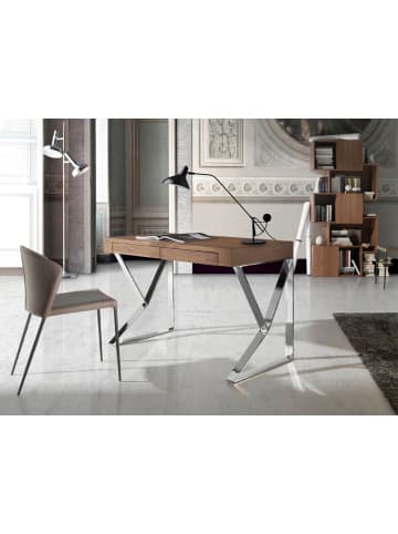 Angel Cerdá Schreibtisch 3015 in Walnuss / Stahl – (B)120 x (H)76 x (T)61 cm