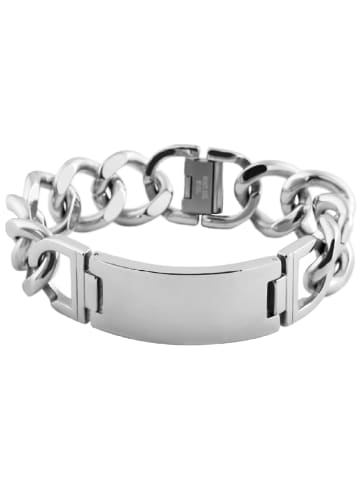 Adeliás Herren Armband aus Edelstahl 21 cm in silber