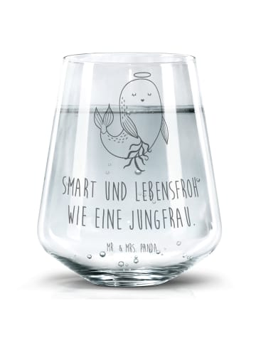 Mr. & Mrs. Panda Glas Sternzeichen Jungfrau mit Spruch in Transparent