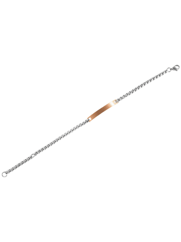Adeliás Unisex Armband aus Edelstahl 19+4 cm in silber