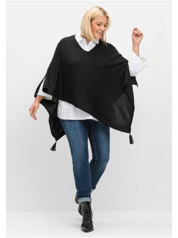 sheego Poncho in schwarz