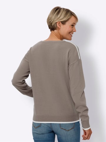 Sieh an! Langarm-Pullover in taupe-ecru