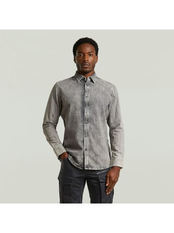 G-Star Raw Langarmhemd in sun faded graphite grey