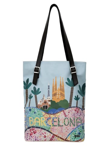 Dogo Tall Bag Umhängetasche - The Mosaics of Barcelona in Blau
