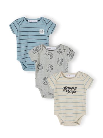 Minoti 3-er Pack Bodys 28BABYRIB26 in rauchblau