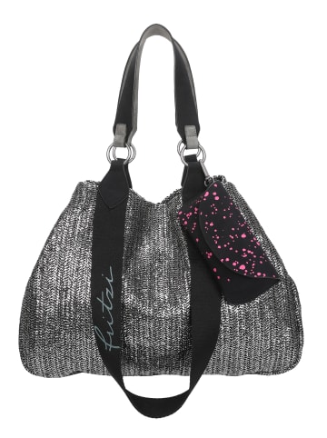 Fritzi aus Preußen Shopper Izzy Medium Limited Painted Straw in Silver Black
