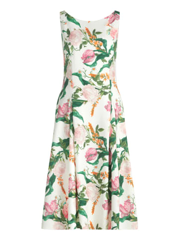 Vera Mont Blumenkleid mit Kellerfalten in Cream/Rosé