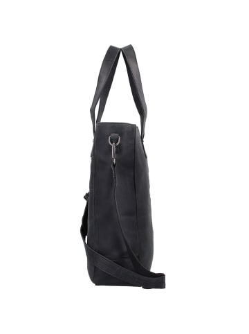 Plevier Retro Jackson Shopper Tasche Leder 31 cm Laptopfach schwarz