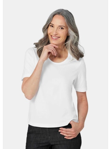 GOLDNER Kurzgröße:  T-Shirt im 3er-Pack in weiß / eisblau / dahlie