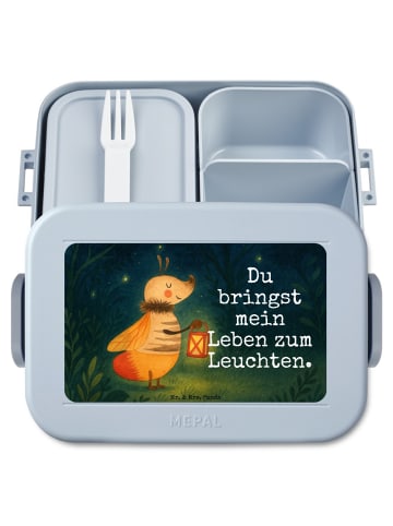 Mr. & Mrs. Panda Lunchbox Glühwürmchen Design mit Spruch in Blau Pastell