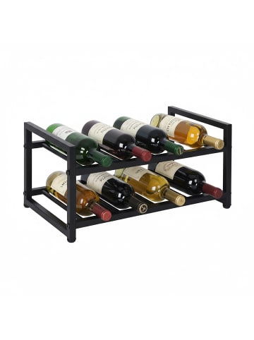 relaxdays Weinregal in Schwarz - (B)42,5 x (H)21,5 x (T)21,5 cm