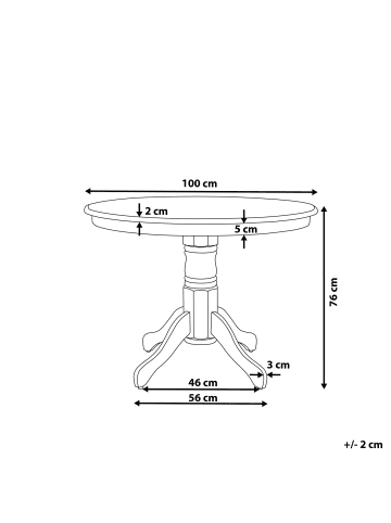 Beliani Esszimmertisch AKRON in Braun/Weiß - (W) 100 x (H) 76 x (L) 100 cm