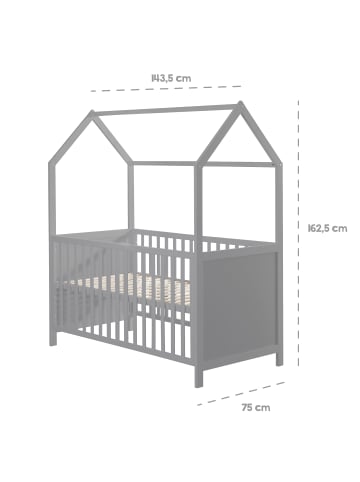 roba Hausbett FSC® zertifiziert höhenverstellbar 70 x 140 cm - Taupe