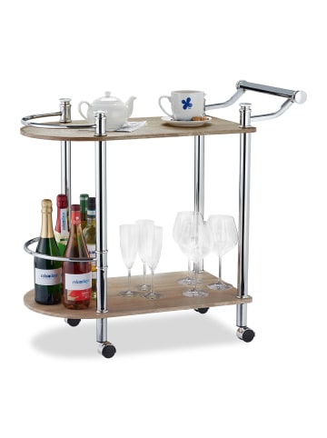 relaxdays Servierwagen in Braun - (B)39 x (H)76 x (T)82 cm