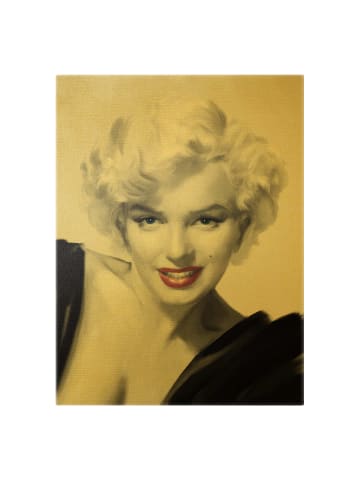 WALLART Leinwandbild Gold - Marilyn auf Sofa in Grau