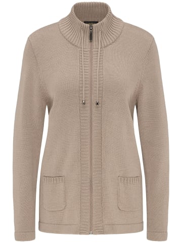 GOLDNER Sportliche Strickjacke in taupe