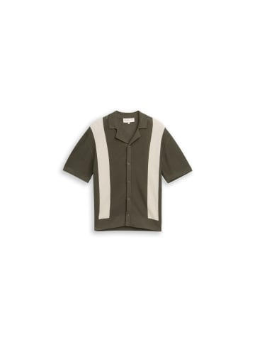 TOM TAILOR Denim Polo in faded green white colorblock