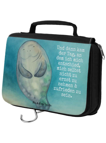 Mr. & Mrs. Panda kulturtäschchen Seekuh Happy Design mit Spruch in Weiß