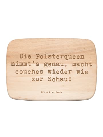 Mr. & Mrs. Panda Holzbrett Spruch Polsterei Präzision mit Spruch in Transparent