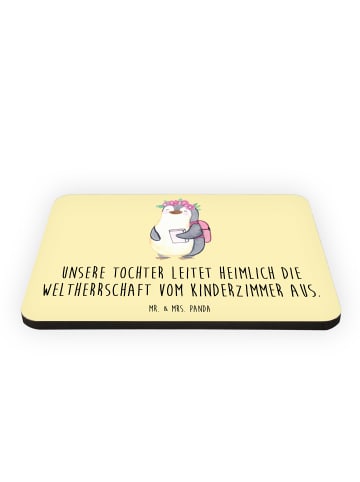 Mr. & Mrs. Panda magnet Tochter Weltherrschaft mit Spruch in Gelb Pastell