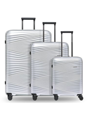 Pactastic Collection 02 THE THREE SET 4 Rollen Kofferset 3-teilig silver metallic 2