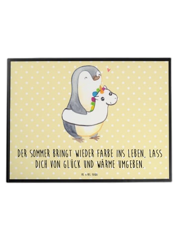 Mr. & Mrs. Panda Schreibunterlage Sommerfarben mit Spruch in Gelb Pastell