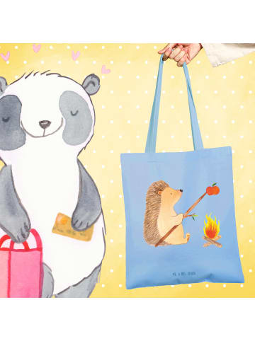 Mr. & Mrs. Panda Tragetasche Igel Grillen ohne Spruch in Sky Blue
