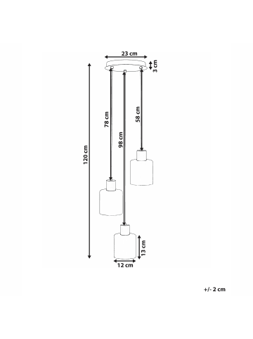 Beliani Pendelleuchten KITARE in Beige/Schwarz - (W) 29 x (H) 120 x (L) 29 cm