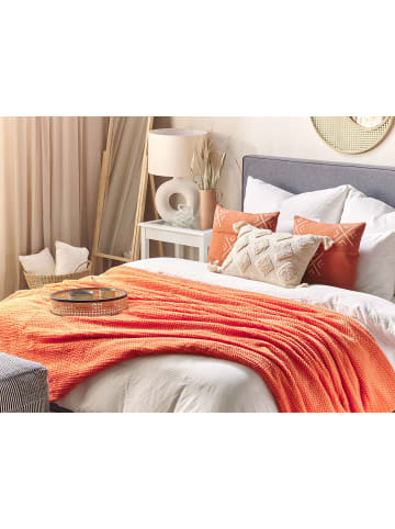 Beliani Kuscheldecke BJAS in Orange - (W) 200 x (H) 1 x (L) 220 cm