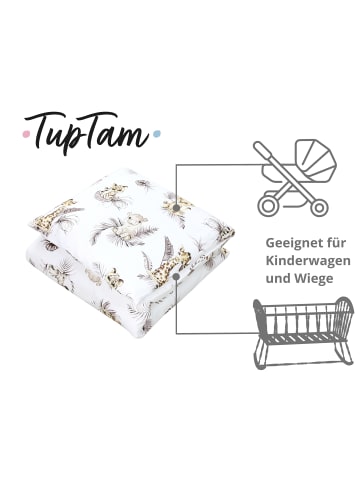 TupTam Unisex Baby Wiegenset 4-teilig in weiß/bronze
