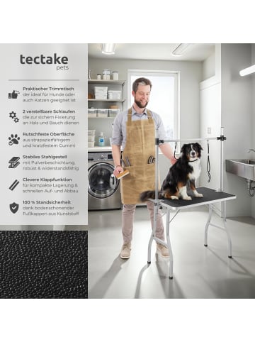 tectake Trimmtisch  Belastbarkeit 60 kg, schwarz/silber